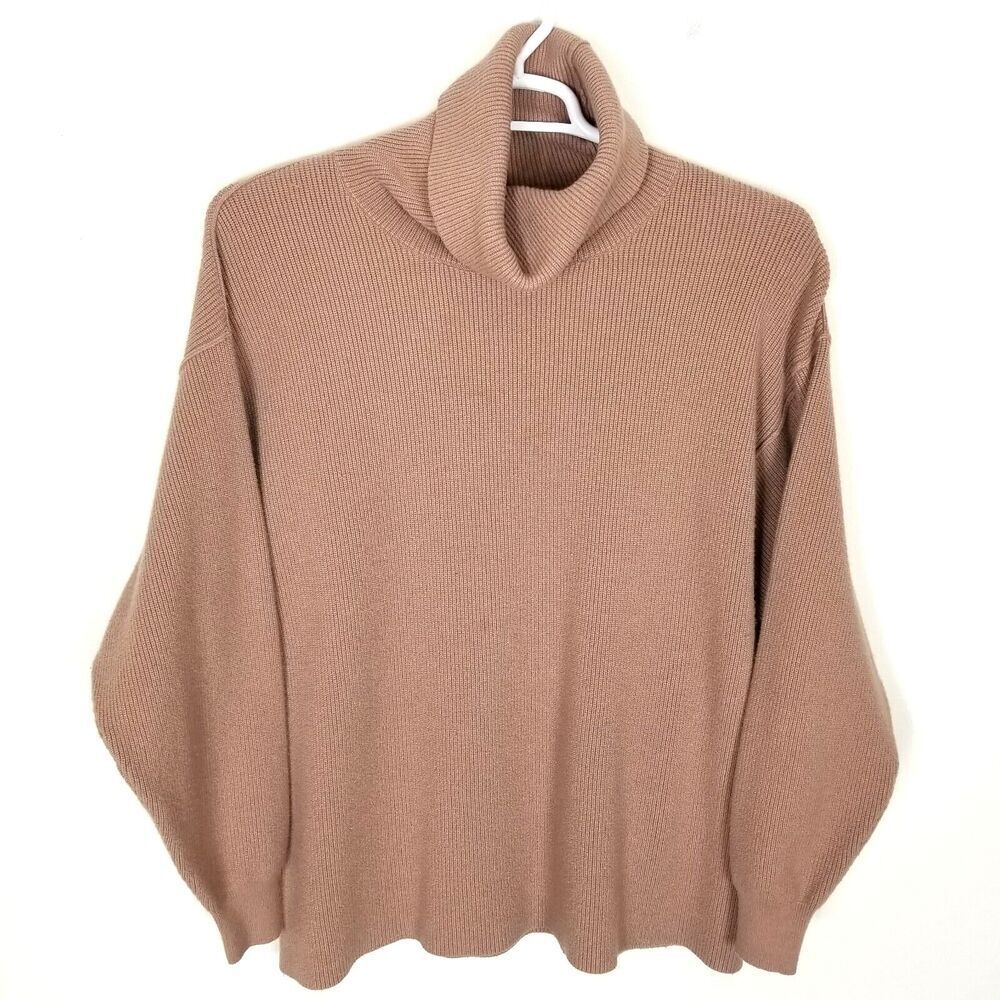 Free People Women's Softly Structured Knit Tunic Sweater Sz‎ S Beige Relaxed